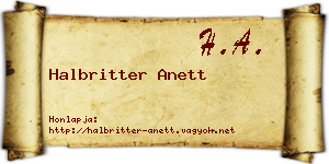 Halbritter Anett névjegykártya