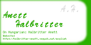anett halbritter business card
